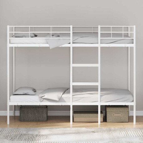 vidaXL Stapelbed zonder matras 90x200 cm staal wit afbeelding3 - 1