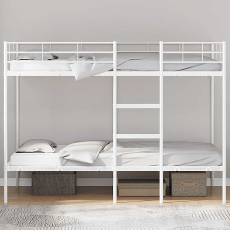 vidaXL Stapelbed zonder matras 107x203 cm staal wit afbeelding3 - 1