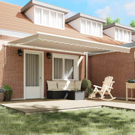 vidaXL Vervangingsdoek voor zonnescherm Beige 450 × 300 cm Canvas afbeelding3 - 1