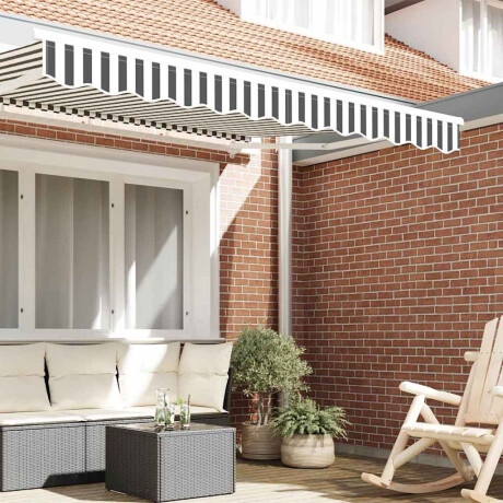vidaXL Markies Valance Antraciet en wit 2.3 x 0.2 m Canvas afbeelding3 - 1