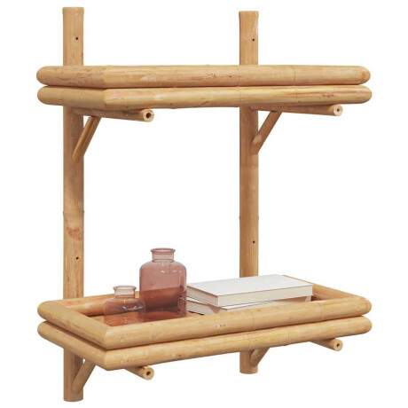 vidaXL Wandplank met plank Wandgemonteerd Bruin 45 x 26 x 60 cm Bamboe afbeelding3 - 1