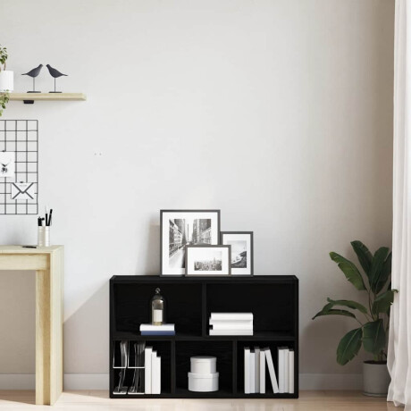 vidaXL Boekenkast Zwart Eiken 50x25x80 cm Engineered Wood afbeelding3 - 1