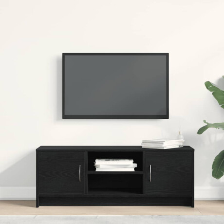 vidaXL TV-meubel Zwart Eiken 102x30x37,5 cm Engineered Wood afbeelding3 - 1