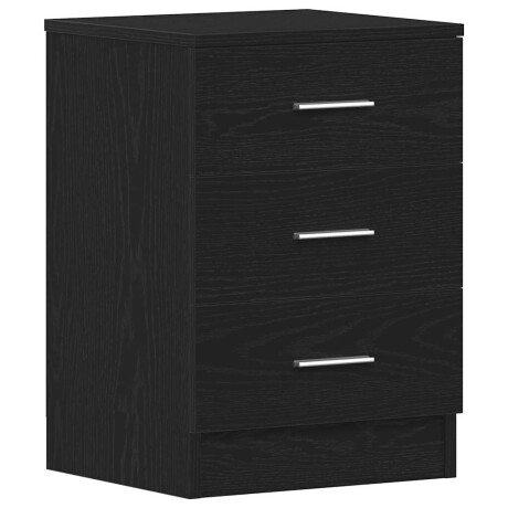 vidaXL Nachtkastje Zwart Eiken 38x35x55 cm Bewerkt Hout afbeelding3 - 1