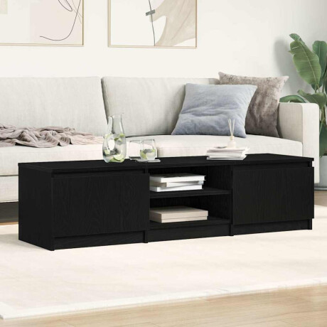 vidaXL TV-meubel Zwart Eiken 140x40x36 cm Bewerkt Hout afbeelding3 - 1
