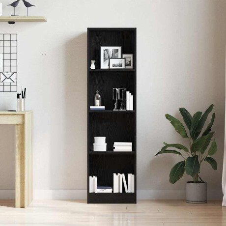 vidaXL Boekenkast Zwart Eiken 40x24x143 cm Engineered Wood afbeelding3 - 1