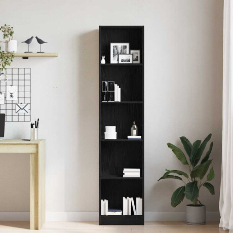 vidaXL Boekenkast Zwart Eiken 40x24x176 cm Engineered Wood afbeelding3 - 1