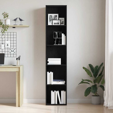 vidaXL Boekenkast Zwart Eiken 40x30x189 cm Engineered Wood afbeelding3 - 1
