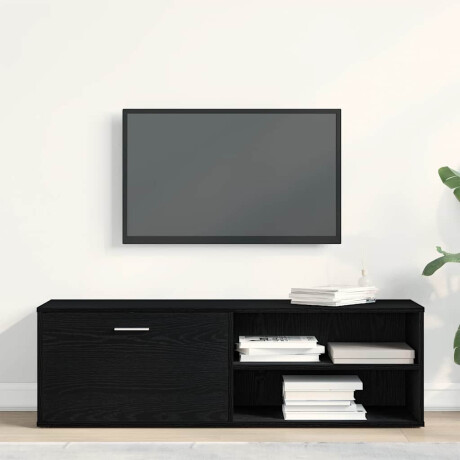 vidaXL TV-meubel Zwart Eiken 120x34x37 cm Bewerkt Hout afbeelding3 - 1