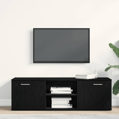 vidaXL TV-meubel Zwart Eiken 120x34x37 cm Bewerkt Hout afbeelding3 - 1