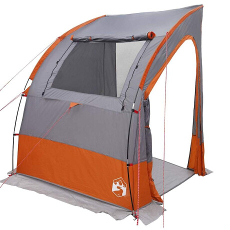 vidaXL Tent Grijs en Oranje en Zwart 194 x 180 x 210 cm Polyester afbeelding3 - 1