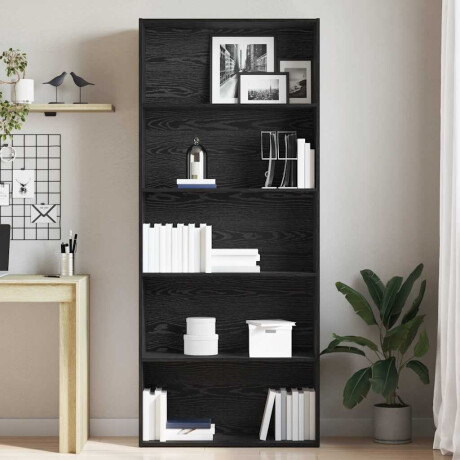 vidaXL Boekenkast Zwart Eiken 80x30x189 cm Engineered Wood afbeelding3 - 1