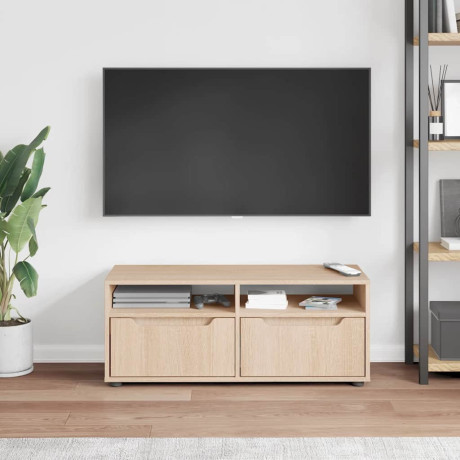 vidaXL Tv-meubel VISNES 100x40x38 cm bewerkt hout sonoma eikenkleurig afbeelding3 - 1