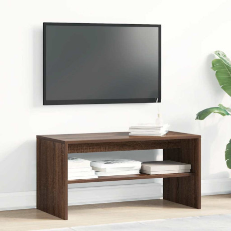vidaXL Tv-meubel 80x40x40 cm bewerkt hout bruin eikenkleur afbeelding3 - 1