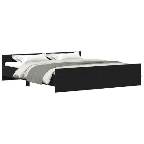 vidaXL Bedframe zonder matras 180x200 cm bewerkt hout zwart eikenkleurig afbeelding3 - 1
