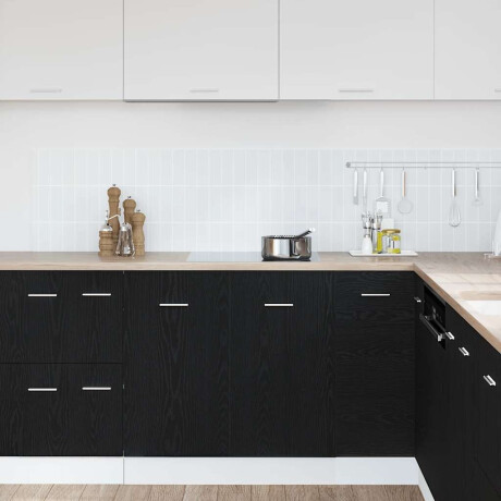 vidaXL Onderkast voor spoelbak zwart eiken 80x46x81,5 cm bewerkt hout afbeelding3 - 1