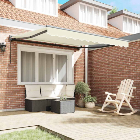 vidaXL Inklapbaar Zonnescherm Crème 350x250 cm Stof afbeelding3 - 1