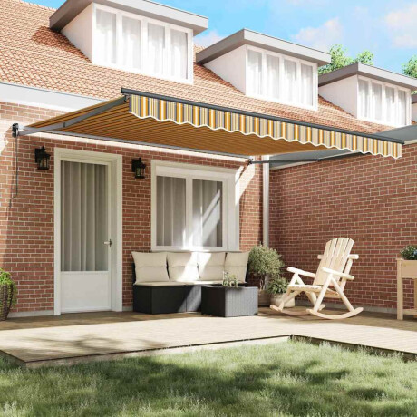 vidaXL Inklapbaar Zonnescherm Multikleur 400 × 300 cm Polyester afbeelding3 - 1