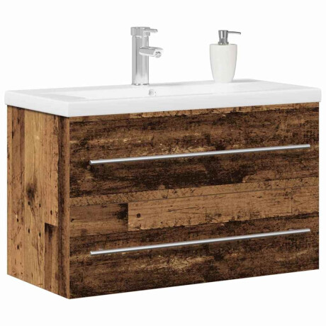 vidaXL Badkamertenk te kast met lade Oud Hout 80 x 38,5 x 48 cm afbeelding3 - 1