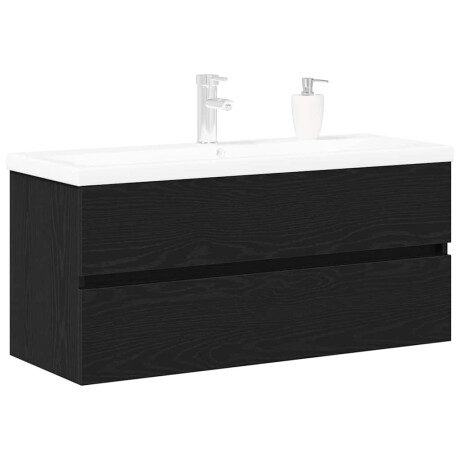 vidaXL Badkamertenk te kast Zwart Eiken 90 x 39 x 62 cm Bewerkt hout afbeelding3 - 1