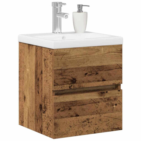 vidaXL Badkamertenk te kast Zwart Eiken 41 x 39 x 62 cm Bewerkt hout afbeelding3 - 1