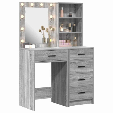 vidaXL Plafondtafel met lade 2 pcs Grijs 50 x 41 x 135 cm Bewerkt hout afbeelding3 - 1