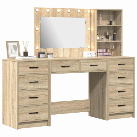 vidaXL Plafondtafel met lade 3 pcs Bruin 40 x 41 x 135 cm Bewerkt hout afbeelding3 - 1