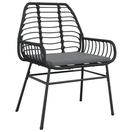 vidaXL 5-delige Tuinset met kussens poly rattan glas zwart afbeelding3 - 1