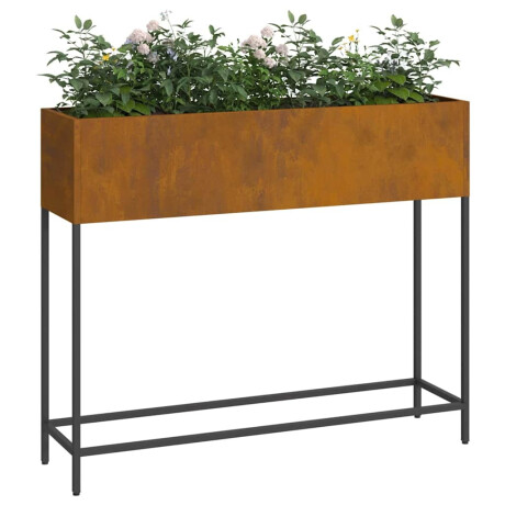 vidaXL Verhoogde Tuin Plantbak Roestig 100 x 26 x 82 cm Staal afbeelding3 - 1
