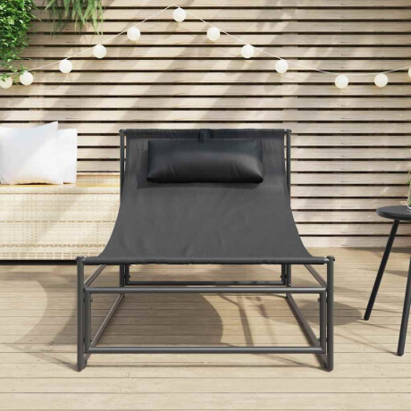 vidaXL Tuinligstoel Antraciet 87x74x73 cm Staal en Textileen afbeelding3 - 1