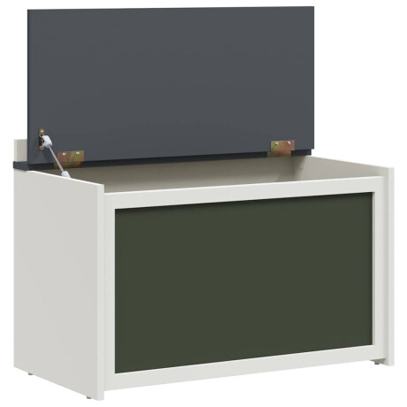 vidaXL Speelgoeddoos Grijs en wit 73 x 33 x 55 cm Bewerkt hout afbeelding3 - 1