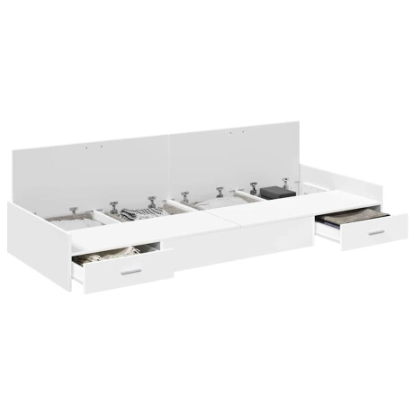 vidaXL Bedframe met hoofdeinde met lade Wit 98.5 x 200 cm Bewerkt hout afbeelding3 - 1