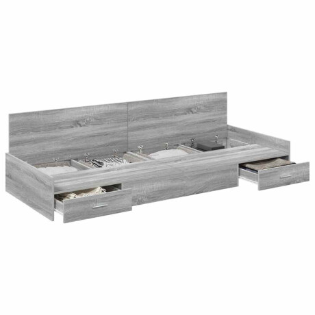 vidaXL Bedframe met hoofdeinde Grijs Sonoma 80 x 200 cm Bewerkt hout afbeelding3 - 1
