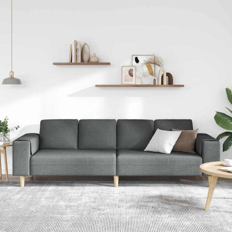 vidaXL Woonkamer Bank Donkergrijs 250 x 77 x 76 cm Polyester afbeelding3 - 1