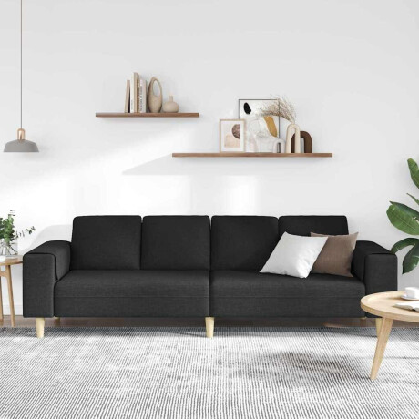 vidaXL Woonkamer Bank Zwart 250 x 77 x 76 cm Polyester afbeelding3 - 1