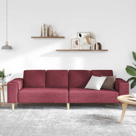 vidaXL Woonkamer Bank Wijnrood 250 x 77 x 76 cm Polyester afbeelding3 - 1