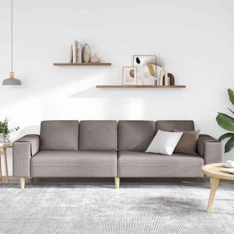 vidaXL Woonkamer Bank Taupe 250 x 77 x 76 cm Polyester afbeelding3 - 1