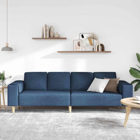 vidaXL Woonkamer Bank Blauw 250 x 77 x 76 cm Polyester afbeelding3 - 1