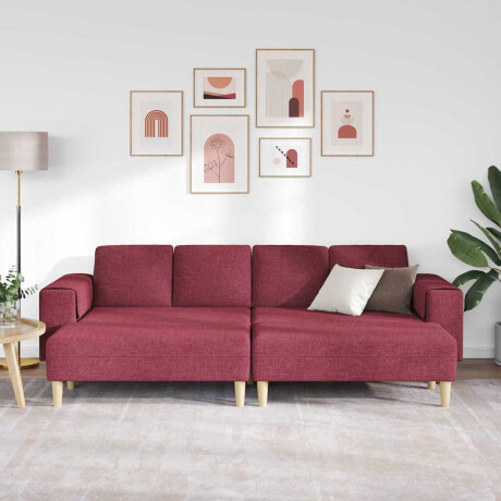 vidaXL Woonkamer Bank 3 pcs Wijnrood 250 x 188 x 76 cm Polyester afbeelding3 - 1