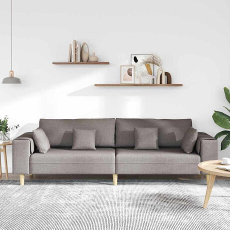 vidaXL Bank met kussen Taupe 250 x 77 x 76 cm Stof afbeelding3 - 1