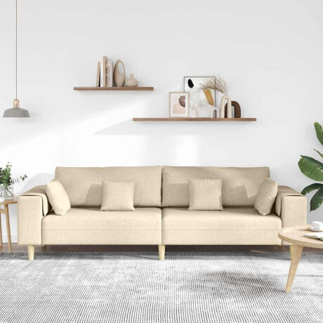 vidaXL Bank met kussen Crème 250 x 77 x 76 cm Stof afbeelding3 - 1