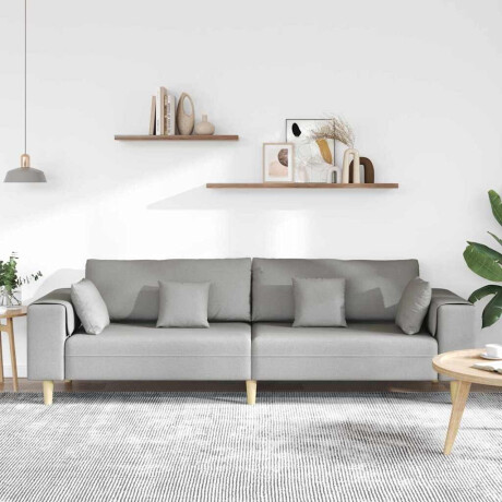 vidaXL Bank met kussen Wolkengrijs 250 x 77 x 76 cm Stof afbeelding3 - 1