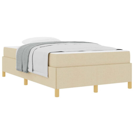 vidaXL Boxspring bed Anders Crème en Wit 120 x 200 cm Stof afbeelding3 - 1