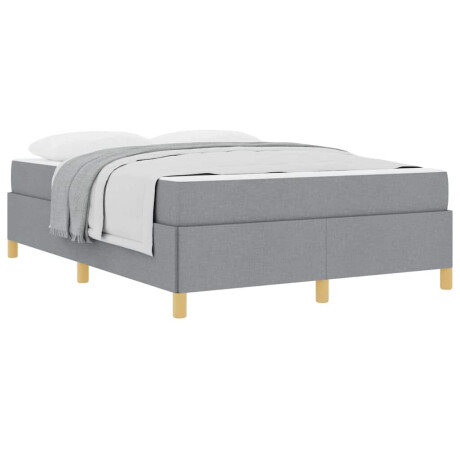 vidaXL Boxspring bed Lichtgrijs en Wit en Lichtgrijs 140 x 190 cm Stof afbeelding3 - 1