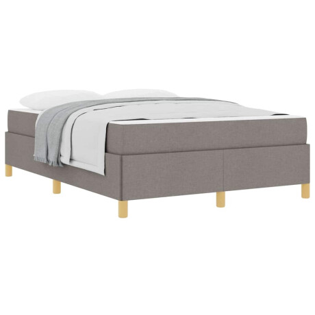 vidaXL Boxspring bed Anders Taupe en Wit 140 x 190 cm Stof afbeelding3 - 1