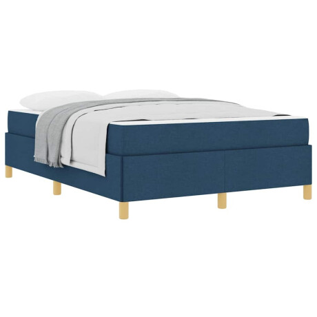 vidaXL Boxspring bed Anders Blauw en Wit 160 x 200 cm Stof afbeelding3 - 1