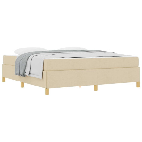 vidaXL Boxspring bed Anders Zwart en Bruin en Wit 180 x 200 cm Stof afbeelding3 - 1