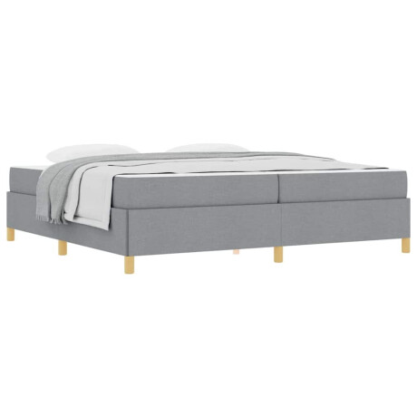 vidaXL Boxspring bed Anders Lichtgrijs en Wit 200 x 200 cm Stof afbeelding3 - 1