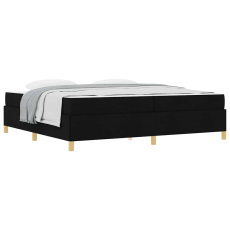 vidaXL Boxspring bed Anders Zwart en Wit en Zwart 200 x 200 cm Stof afbeelding3 - 1