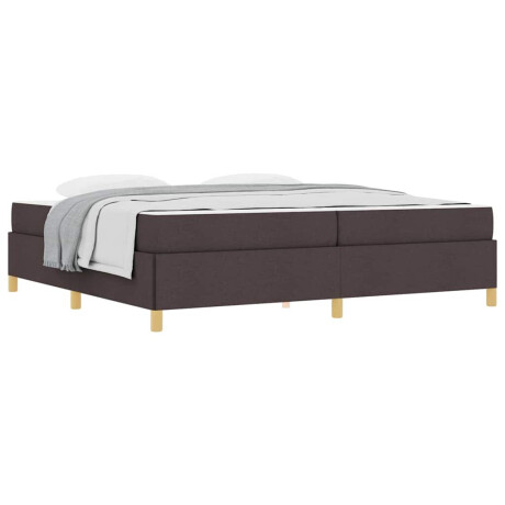 vidaXL Boxspring bed Anders Donkerbruin en Wit 200 x 200 cm Stof afbeelding3 - 1